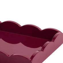 Load image into Gallery viewer, Cherry Small Lacquered Scalloped Tray
