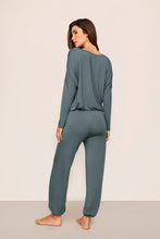 Load image into Gallery viewer, Gisele TENCEL™ Modal Slouchy PJ Set Stone Blue/Ivory