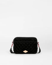 Load image into Gallery viewer, Black Velvet Finish Small Metro Camera Crossbody Bag