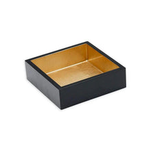 Load image into Gallery viewer, Lacquer Cocktail Napkin Holder in Black & Gold - 1 Each