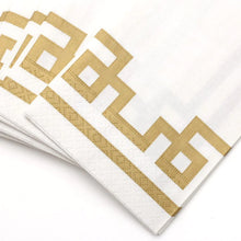 Load image into Gallery viewer, Rive Gauche Paper Guest Towel Napkins in Gold & White - 15 Per Package