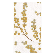 Load image into Gallery viewer, Berry Branches Paper Guest Towel Napkins in White & Gold - 15 Per Package