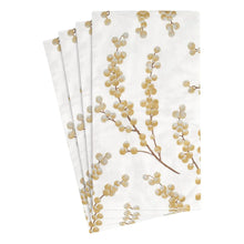 Load image into Gallery viewer, Berry Branches Paper Guest Towel Napkins in White & Gold - 15 Per Package