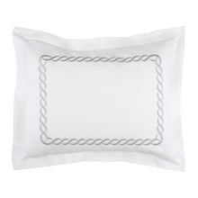 Load image into Gallery viewer, Cable Embroidered Percale Sham Set of 2