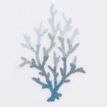 Load image into Gallery viewer, Coral Knot Blue Hand Towel - White Cotton