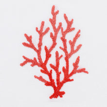 Load image into Gallery viewer, Coral Knot Red Hand Towel - White Cotton