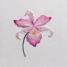 Load image into Gallery viewer, Orchid Gala Hand Towel - White Cotton