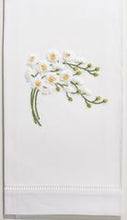Load image into Gallery viewer, Orchid Spray White Hand Towel - White Cotton