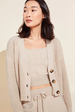 Load image into Gallery viewer, Recycled Sweater Cropped Cardigan - Oat