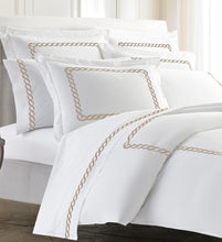 Load image into Gallery viewer, Cable Embroidered Percale Duvet Cover