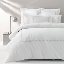 Load image into Gallery viewer, Cable Embroidered Percale Duvet Cover