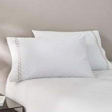 Load image into Gallery viewer, Cable Embroidered Percale Pillowcase Set of 2