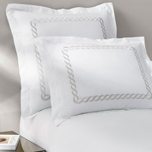 Load image into Gallery viewer, Cable Embroidered Percale Sham Set of 2
