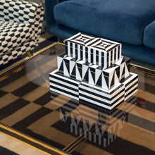 Load image into Gallery viewer, Large Op Art Lacquer Box