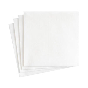 Paper Linen Solid Cocktail Napkins in White - 15 Per Package