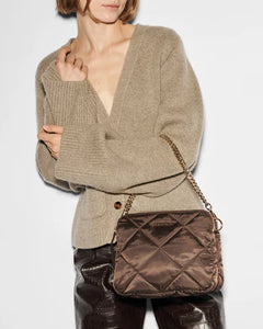 Walnut Quilted Madison Crossbody