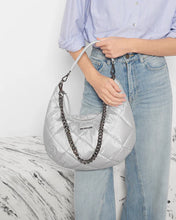 Load image into Gallery viewer, Oyster Metallic Quilted Bowery Shoulder Bag
