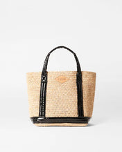 Load image into Gallery viewer, Raffia/Black Lacquer Small Raffia Tote
