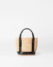 Load image into Gallery viewer, Raffia/Black Lacquer Mini Raffia Tote
