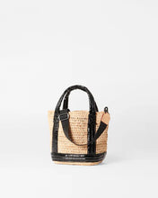 Load image into Gallery viewer, Raffia/Black Lacquer Mini Raffia Tote
