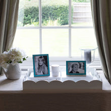 Load image into Gallery viewer, White Large Lacquered Scallop Ottoman Tray
