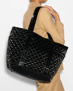 Large Empire Tote Black Liquid