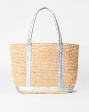 Load image into Gallery viewer, Matte Silver Medium Raffia Tote
