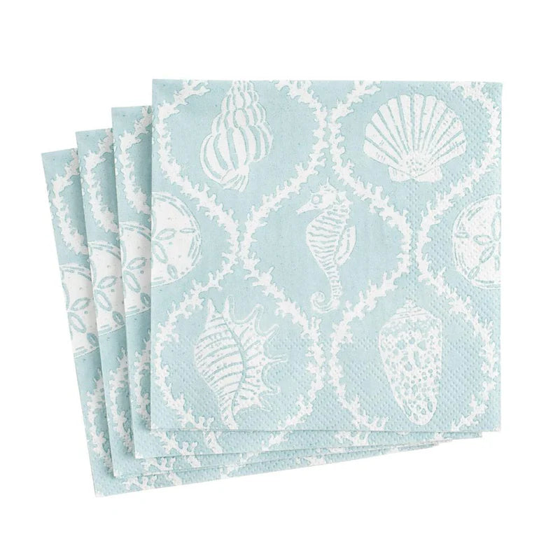 Seychelles Paper Cocktail Napkins in Aqua - 20 Per Package