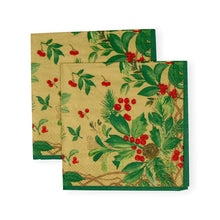 Load image into Gallery viewer, Holly Chintz Gold Cocktail Napkins - 20 Per Package
