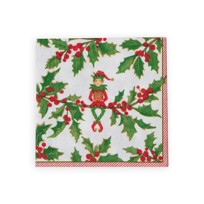 Jingle Elves Cocktail Napkins - 20 Per Package