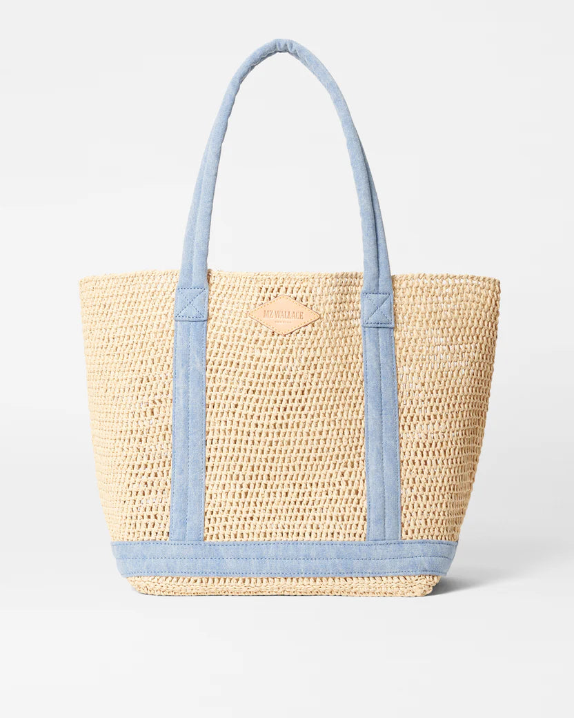Medium Crochet Tote-Crochet/True Light Denim