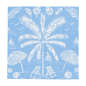 Palms And Parasols Ocean Cocktail Napkins - 20 Per Package