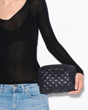 Load image into Gallery viewer, Black Medium Double Zip Cosmetic
