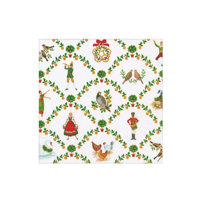 On The Twelfth Day Cocktail Napkins - includes 12 Cocktail Napkins