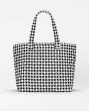 Load image into Gallery viewer, Black/White Gingham Large Metro Tote Deluxe
