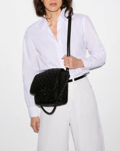 Load image into Gallery viewer, Black Velvet Finish Medium Crosby Lock Crossbody
