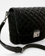 Load image into Gallery viewer, Black Velvet Finish Medium Crosby Lock Crossbody
