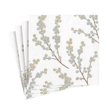 Load image into Gallery viewer, Berry Branches White/Silver Napkin Luncheon -20 Napkins

