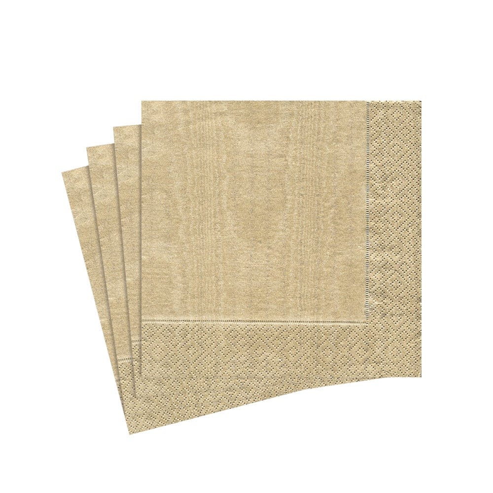 Moiré Paper Cocktail Napkins in Gold - 20 Per Package