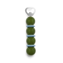 Load image into Gallery viewer, Khaki Green &amp; Pale Denim Bobbin Bottle Opener
