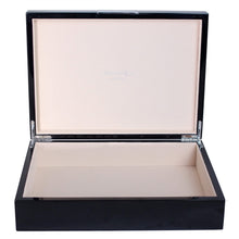 Load image into Gallery viewer, Large Black Lacquer Box With Silver 8x11
