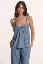 Load image into Gallery viewer, Gisele Printed TENCEL™ Modal Cami &amp; Pant PJ Set Duo Stripe Slate Blue
