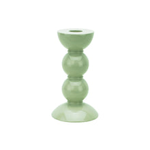 Load image into Gallery viewer, Medium Sage Bobbin Candlestick - 14cm

