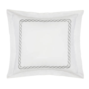 Cable Embroidered Percale Sham Set of 2