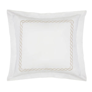 Cable Embroidered Percale Sham Set of 2