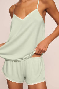 Frida TENCEL™ Cami & Shortie Short PJ Set Mint Cream/Ivory