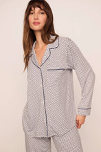 Load image into Gallery viewer, Gisele Printed TENCEL™ Modal Long PJ Set Geo Sphere Gray Dawn/Navy
