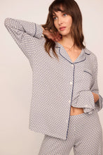 Load image into Gallery viewer, Gisele Printed TENCEL™ Modal Long PJ Set Geo Sphere Gray Dawn/Navy
