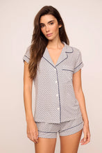 Load image into Gallery viewer, Gisele Printed TENCEL™ Modal Shortie Short PJ Set Geo Sphere Gray Dawn/Navy

