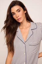 Load image into Gallery viewer, Gisele Printed TENCEL™ Modal Shortie Short PJ Set Geo Sphere Gray Dawn/Navy
